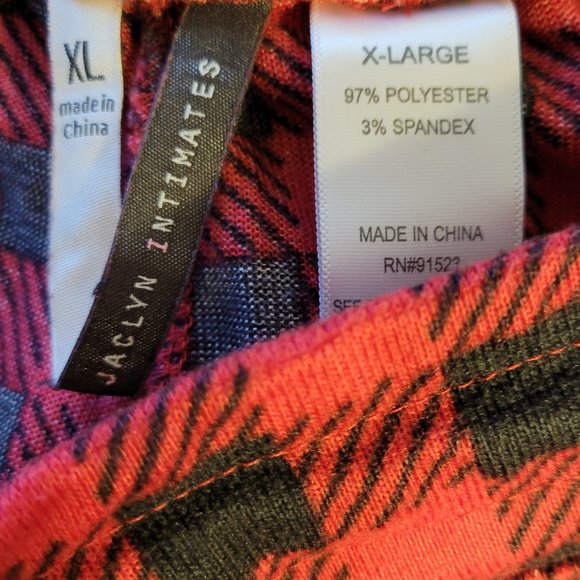 JACLYN INTIMATES PAJAMA PANTS-RED & BLACK CHECKERED-SOFT AND FEEL GOOD - SIZE XL - Picture 9 of 11